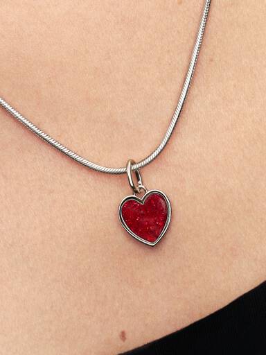 Engravable Red Heart Dangle Charm