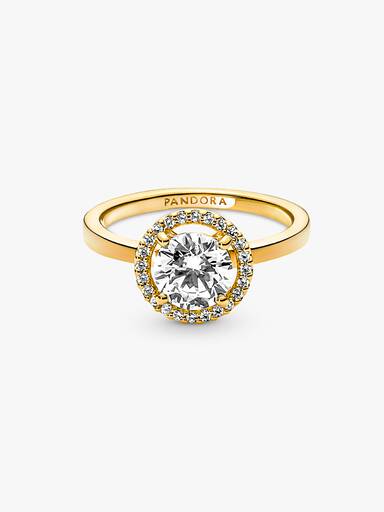 Sparkling Round Halo Ring
