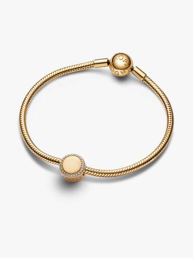 Engravable Sparkling Button Charm