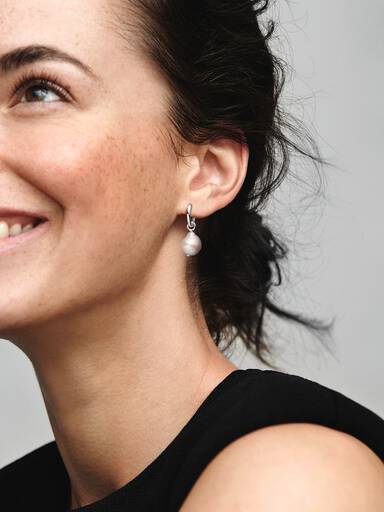 Treated Freshwater Cultured Baroque Pearl Hoop Earrings