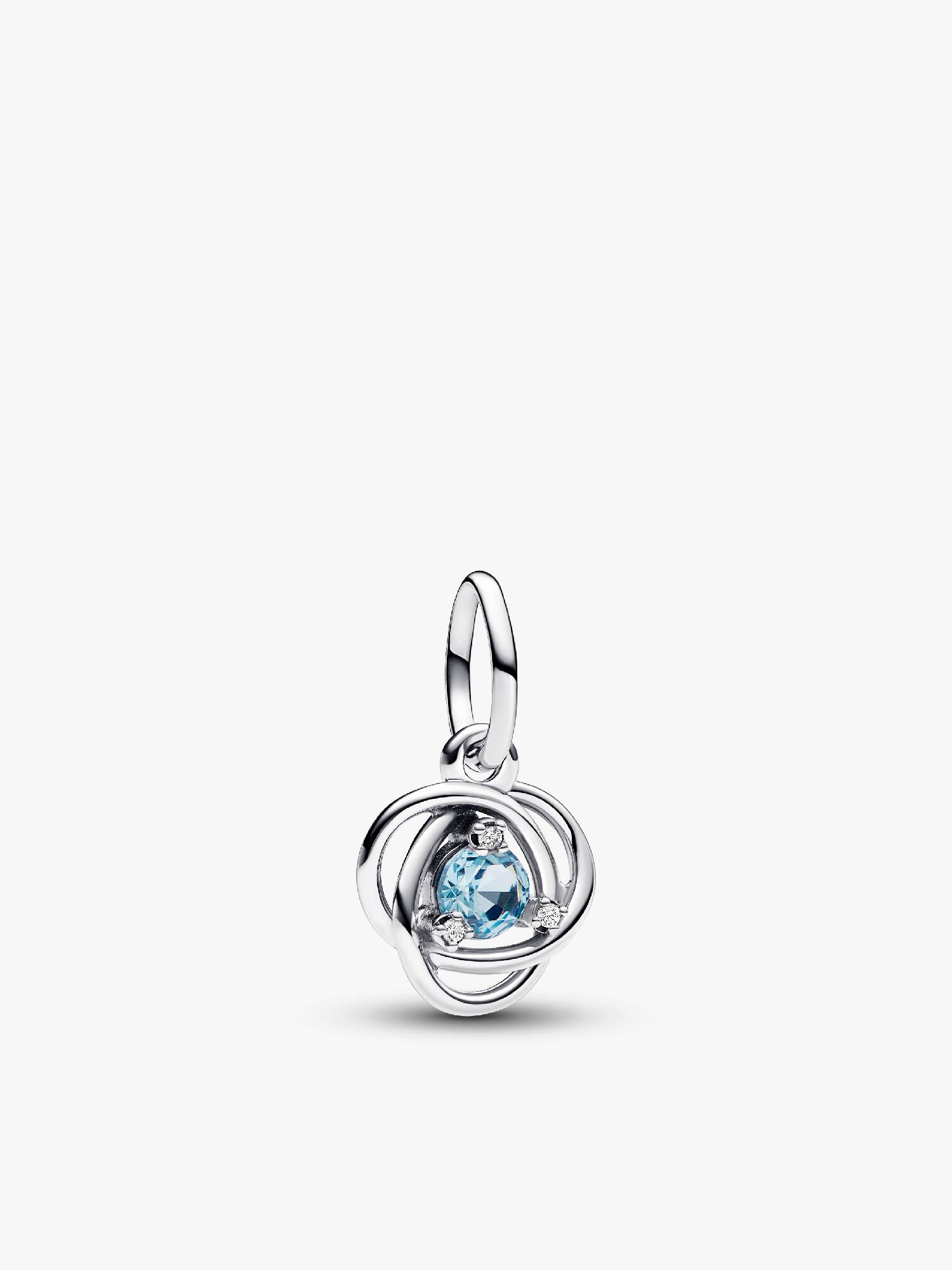 March Crystal Birthstone Eternity Circle Dangle Charm