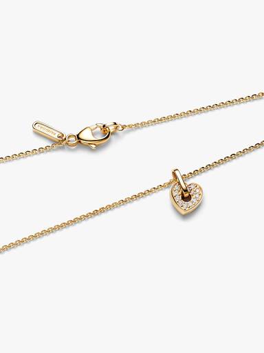 14k Gold Lab-grown Diamond Pavé Heart Pendant Necklace