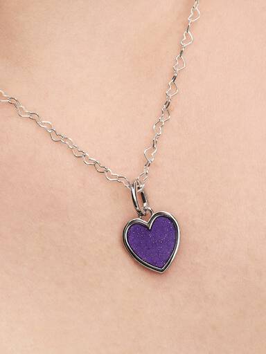 Engravable Purple Heart Dangle Charm