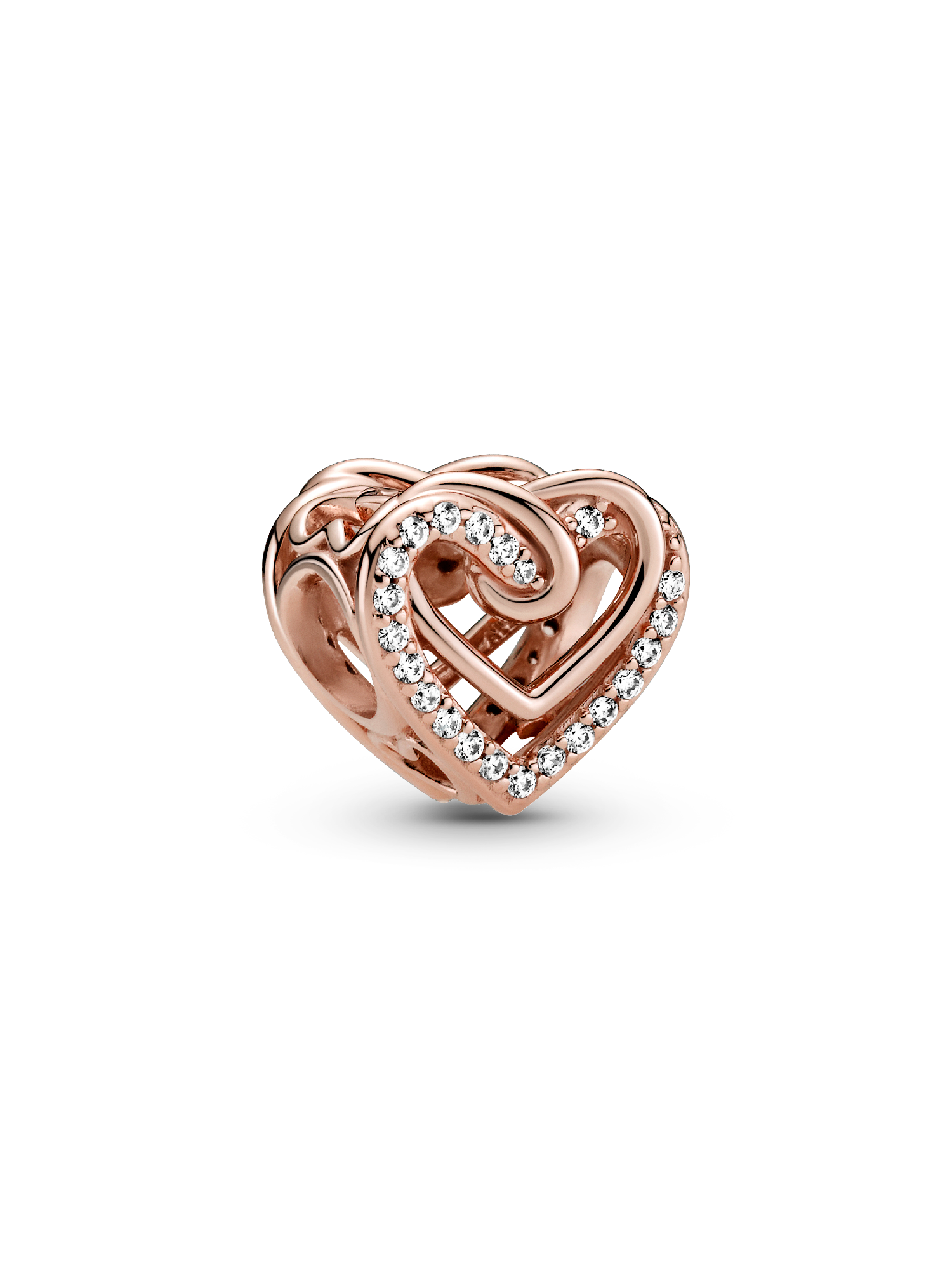 Sparkling Entwined Hearts Charm