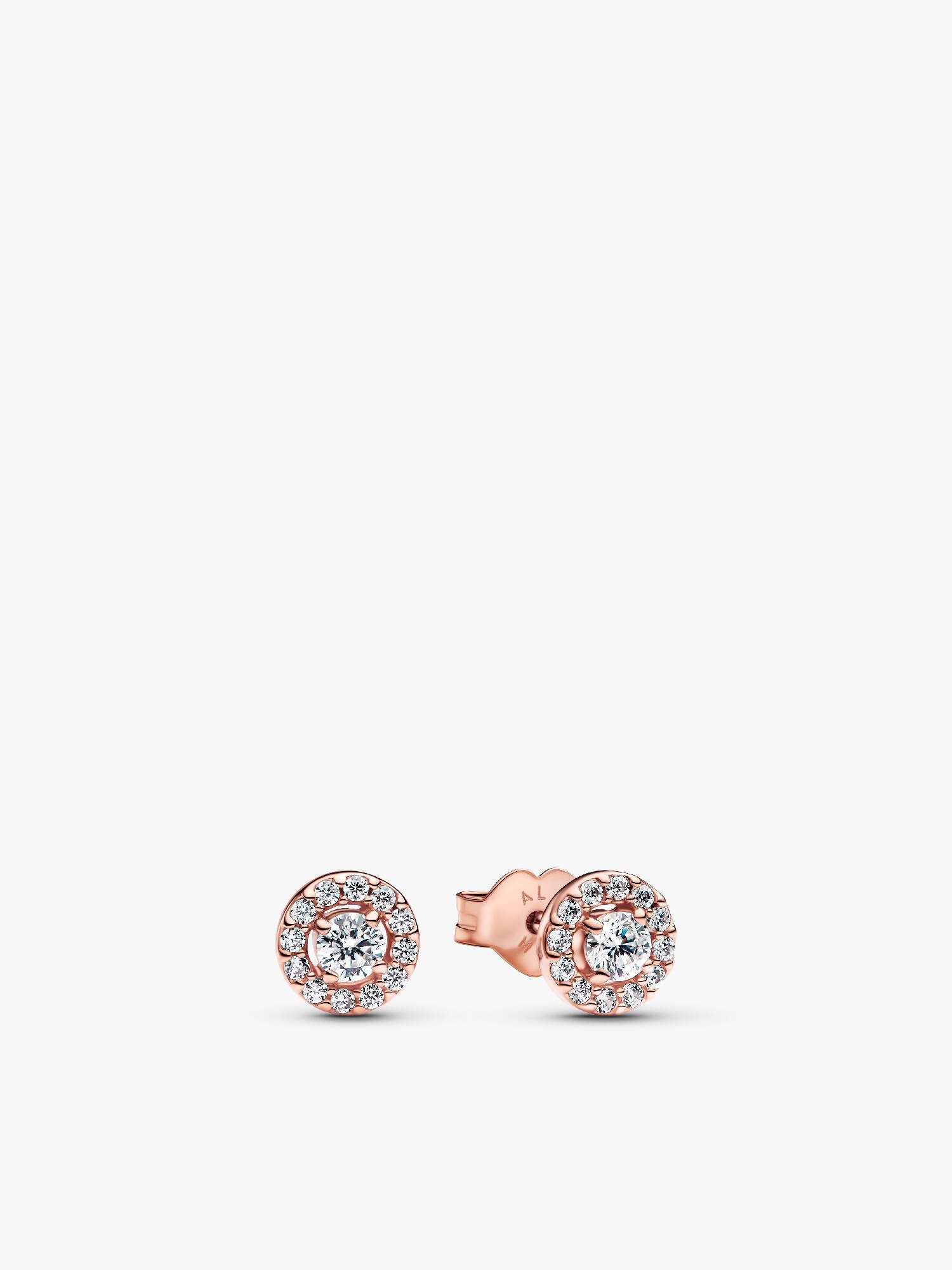 14k rose gold-plated stud earrings with clear cubic zirconia