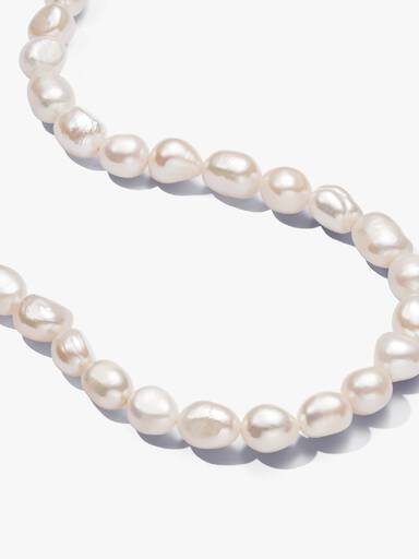 Baroque Treated Freshwater Cultured Pearls T-bar Collier Necklace