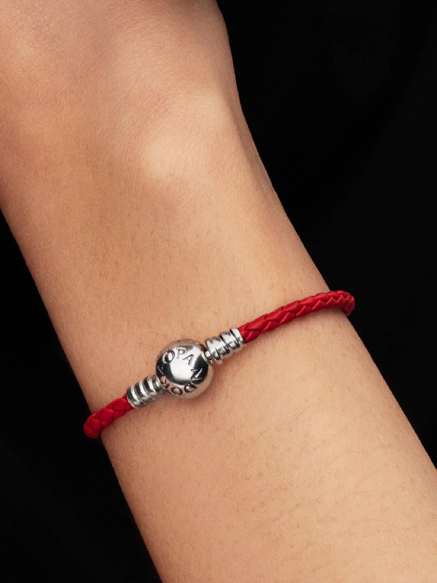 Red Braided Leather Bracelet