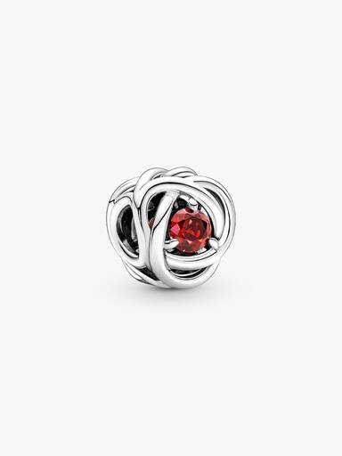 July Crystal Birthstone Eternity Circle Charm