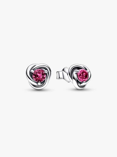 October Crystal Birthstone Eternity Circle Stud Earrings