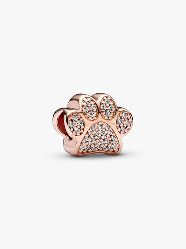 Sparkling Paw Print Charm