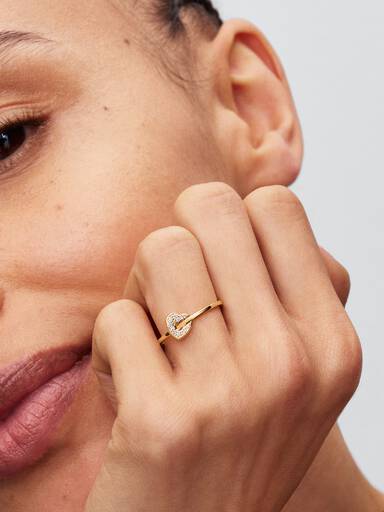 14k Gold Lab-grown Diamond Pavé Heart Ring
