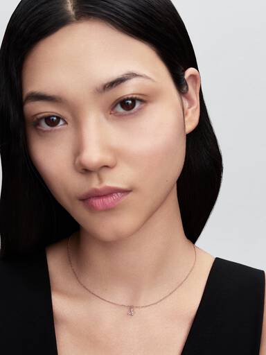 Butterfly 14k rose gold-plated collier with clear cubic zirconia