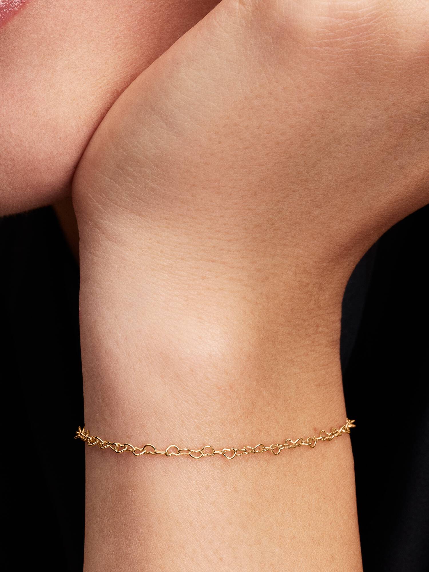 Pandora Era Linked Hearts Chain Bracelet
