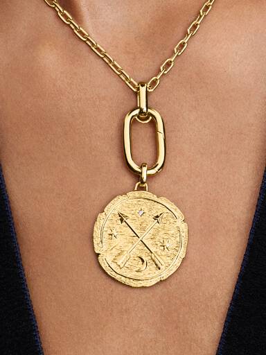 Crossing Arrows Oversized Talisman Charm