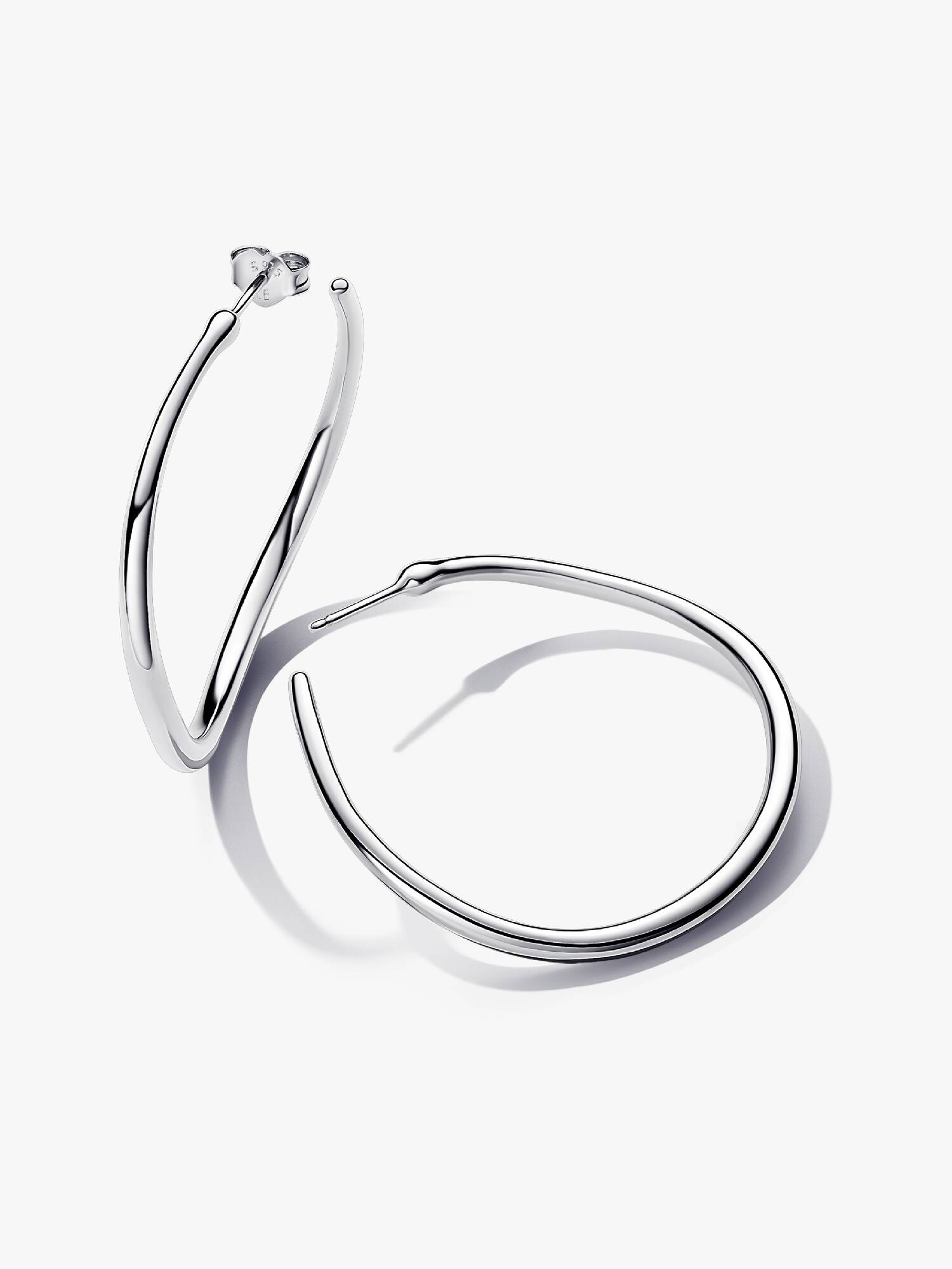 Organically Shaped 42 mm Open Hoop Earrings