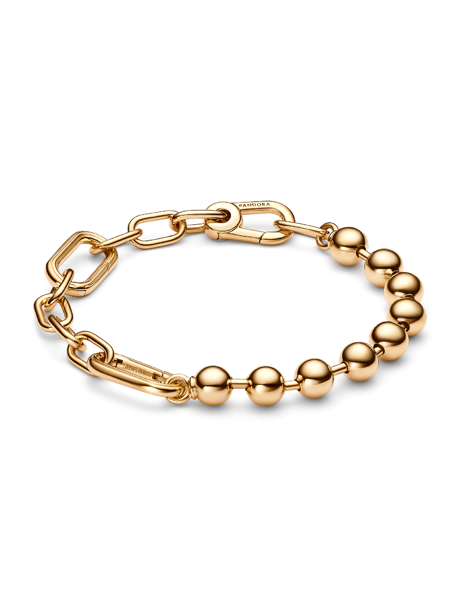 Metal Bead & Link Chain Bracelet