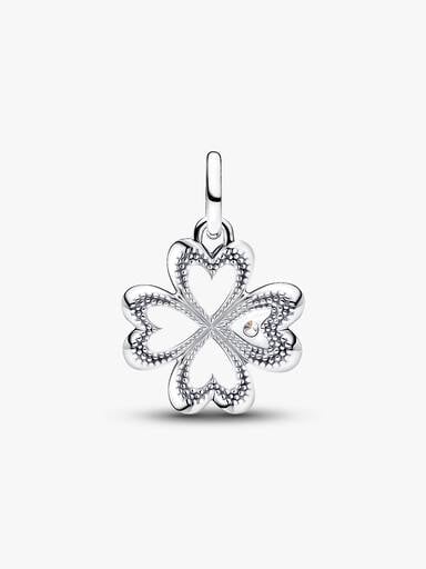 Heart Four-Leaf Clover Medallion Charm