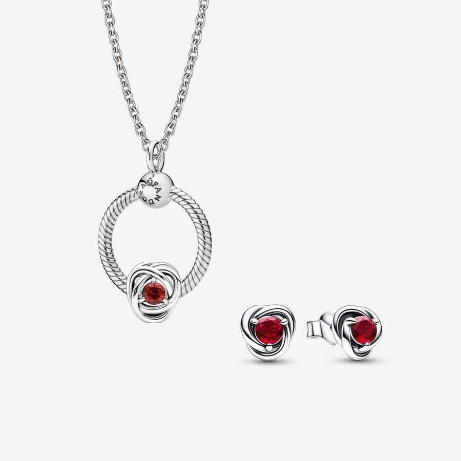 July Birthstone Necklace Charm and Earring Gift Set image number 0