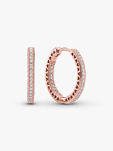 Sparkle & Hearts Hoop Earrings