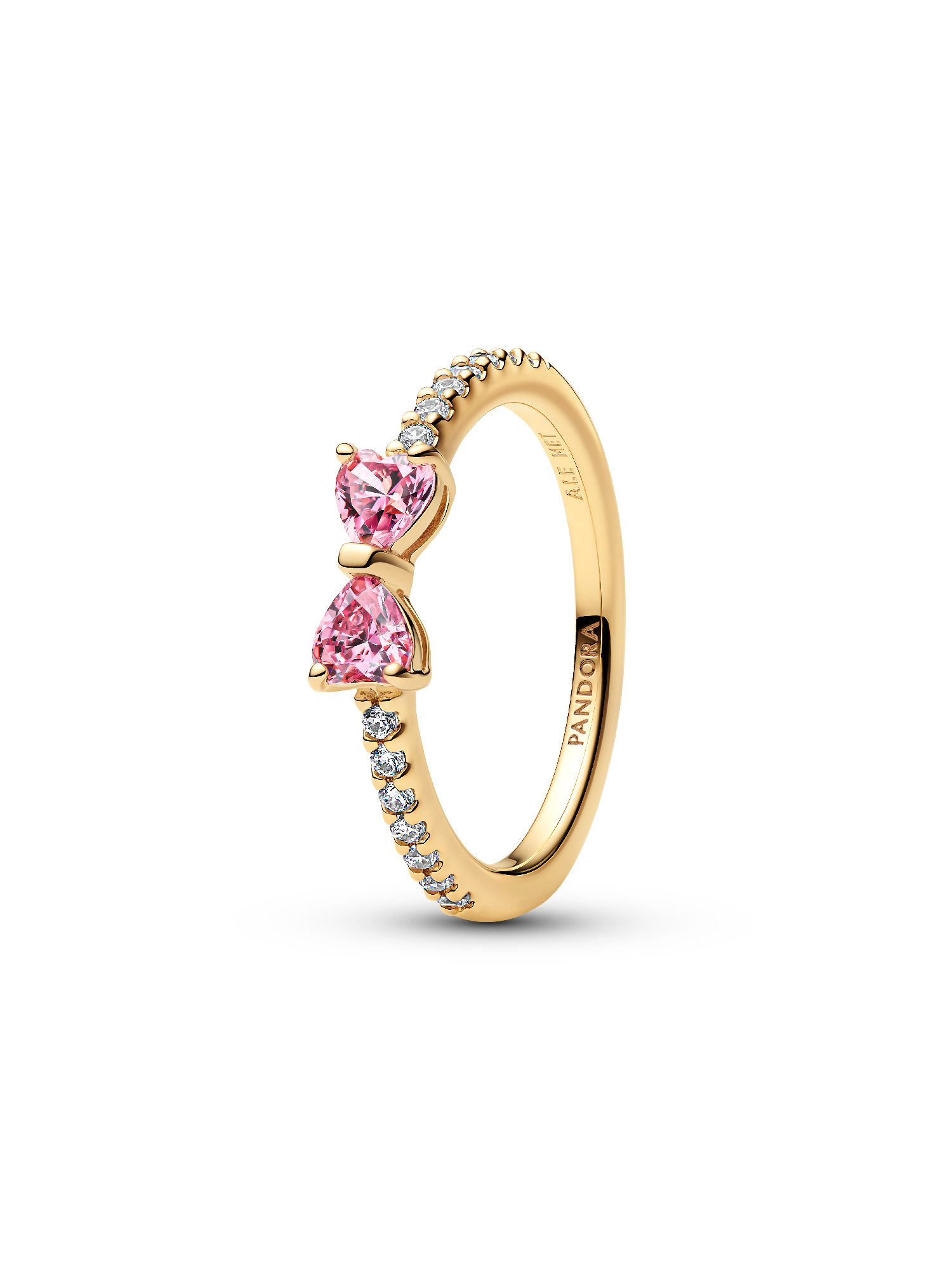 Sparkling Pink Bow Ring | Gold plated | Pandora NZ