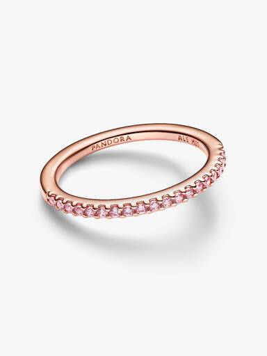 Sparkling Pink Band Ring