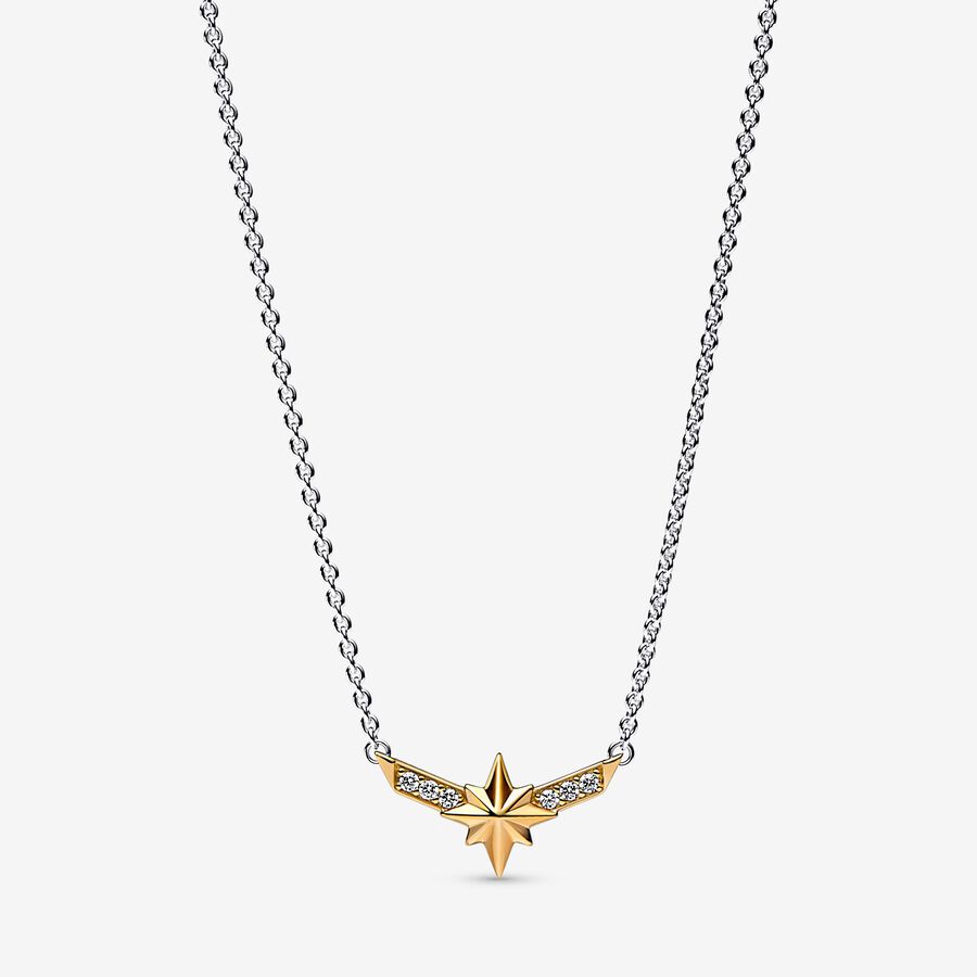Marvel Captain Marvel Octogram Star Two-Tone Pendant Necklace image number 0