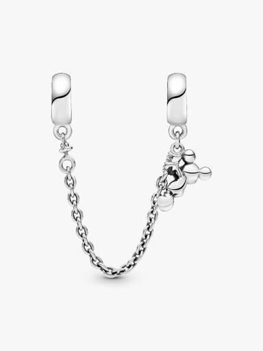 Disney Mickey silver safety chain with red cubic zirconia