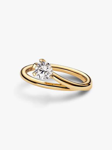 Pandora Nova Lab-Grown Diamond Asymmetric Ring