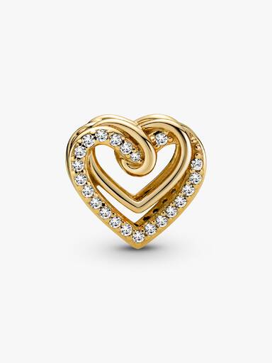 Sparkling Entwined Hearts Charm