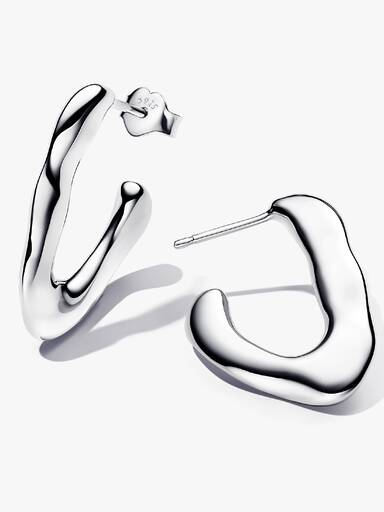 Organically V-shaped Open Hoop Earrings