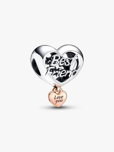 Love You Best Friend Heart Charm
