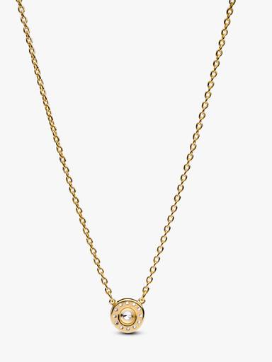 Round Pavé Halo Pendant Necklace