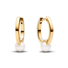 Treated Freshwater Cultured Pearl Hoop Earrings
