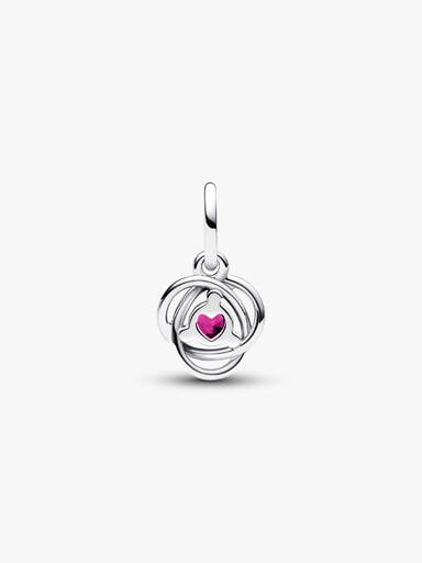 October Crystal Birthstone Eternity Circle Dangle Charm
