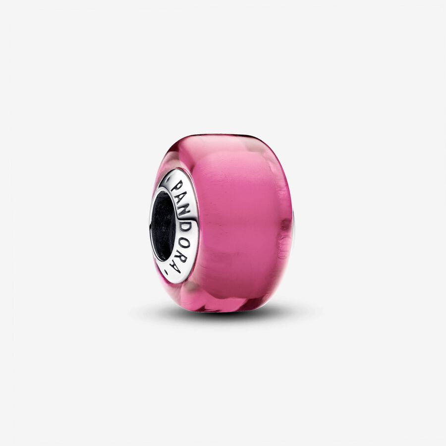 Pink Mini Murano Glass Charm image number 0