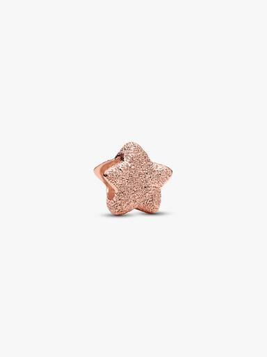 Textured star 14k rose gold-plated mini charm