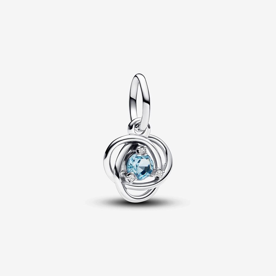 March Crystal Birthstone Eternity Circle Dangle Charm image number 0