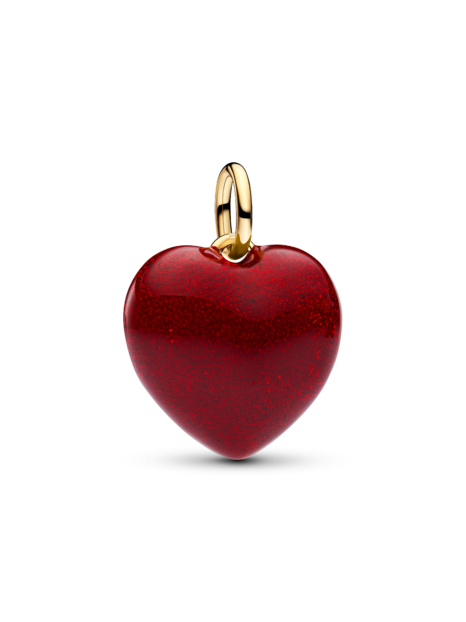 Red Puffy Heart Dangle Charm