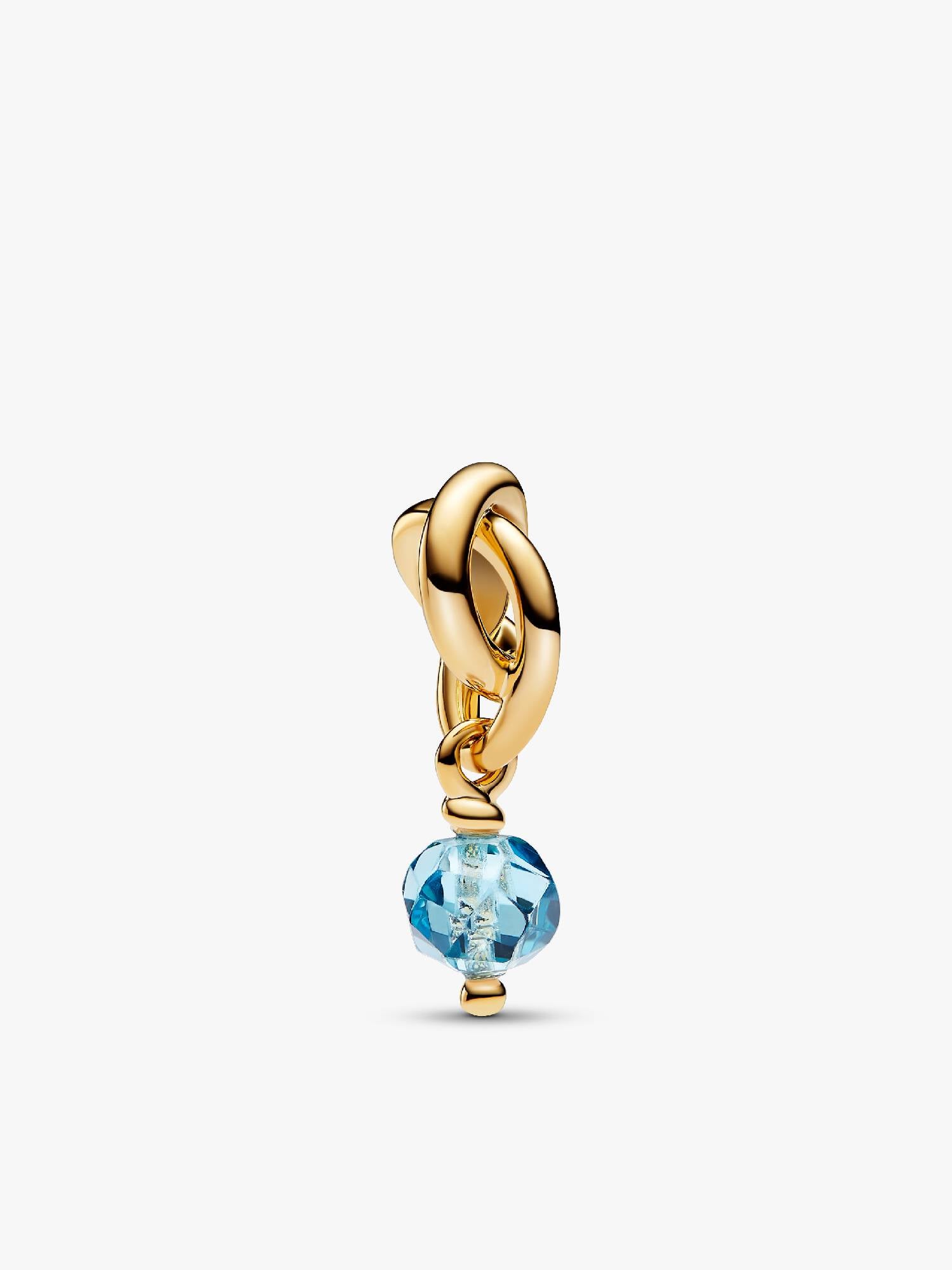 March Crystal Birthstone Eternity Circle Dangle Charm