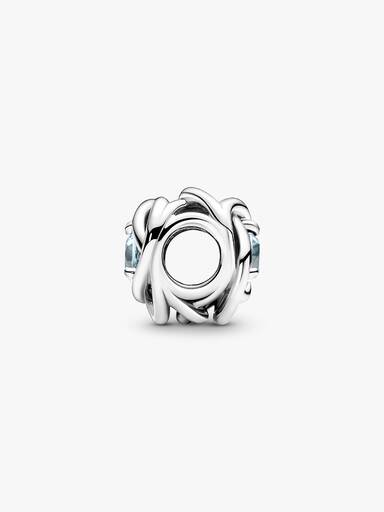 March Crystal Birthstone Eternity Circle Charm