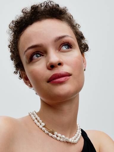 Baroque Treated Freshwater Cultured Pearls T-bar Collier Necklace