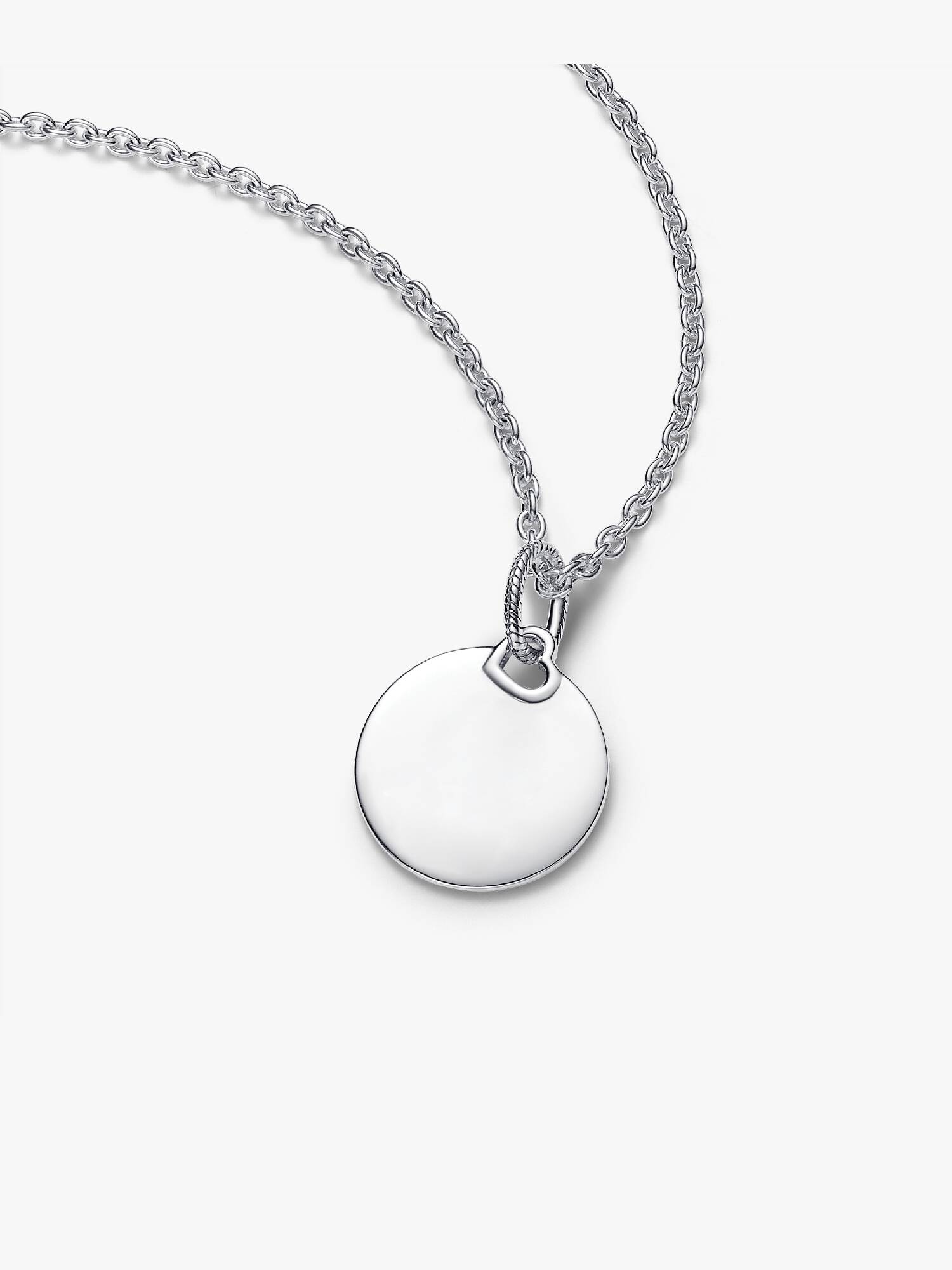 Engravable Round Tag Pendant Necklace Set