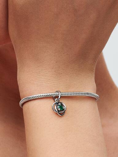 May Crystal Birthstone Eternity Circle Dangle Charm