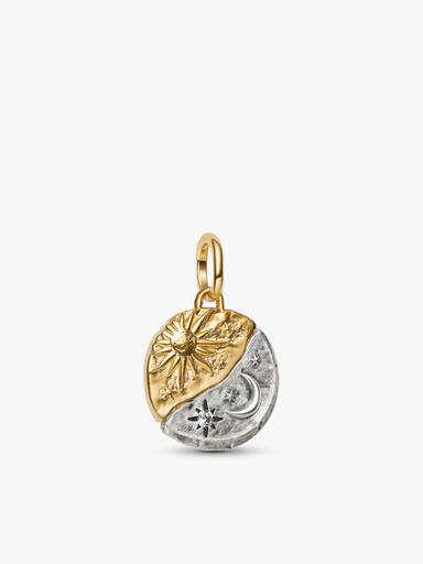 Sun and Moon Talisman Silver Necklace Set