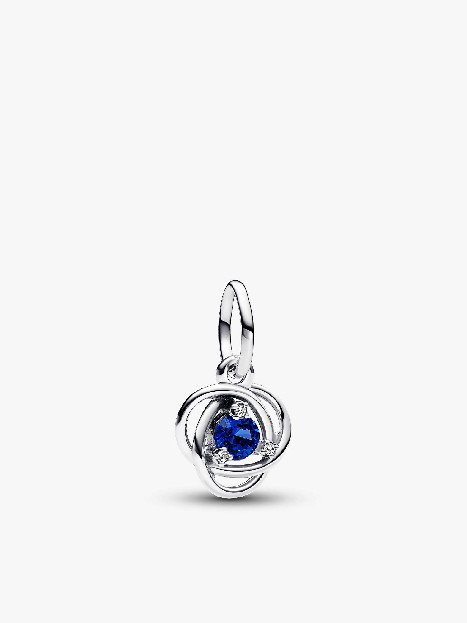 September Crystal Birthstone Eternity Circle Dangle Charm