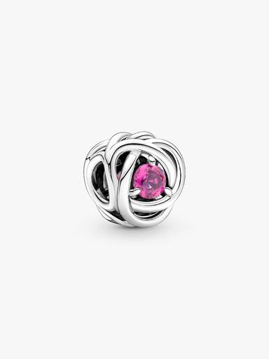 October Crystal Birthstone Eternity Circle Charm
