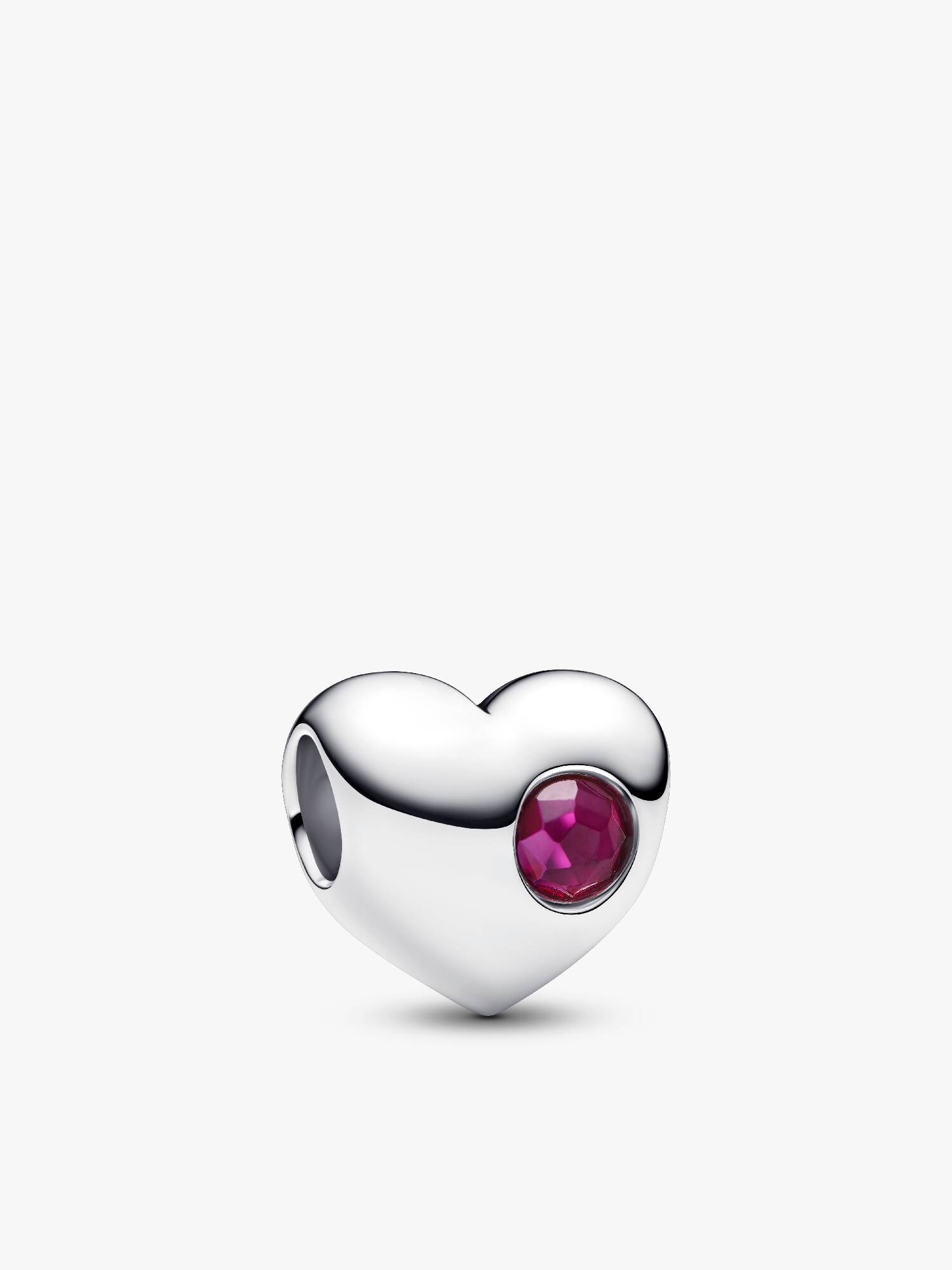 Engravable July Crystal Birthstone Heart Charm