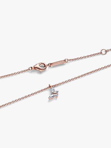 Butterfly 14k rose gold-plated collier with clear cubic zirconia