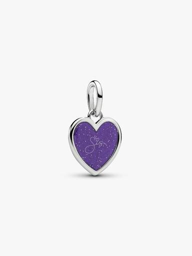 Engravable Purple Heart Dangle Charm