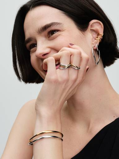 Organically Shaped 42 mm Open Hoop Earrings